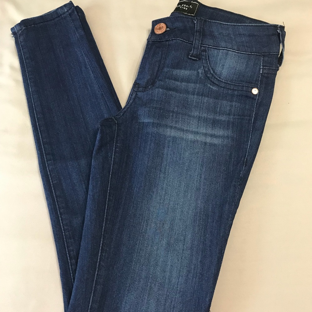 Skinny blue jeggings